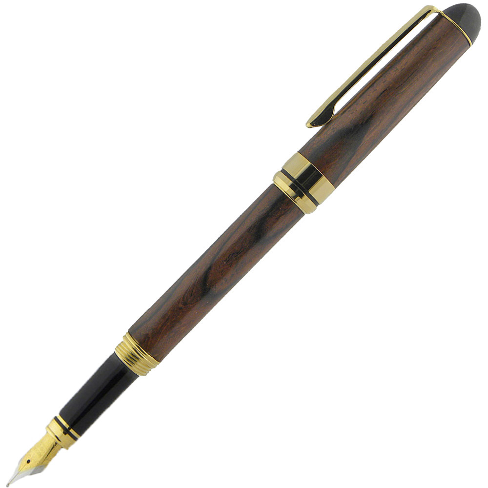 Round Top European™ Screw Cap Fountain Pen - 24kt Gold - Pen Kit Making 