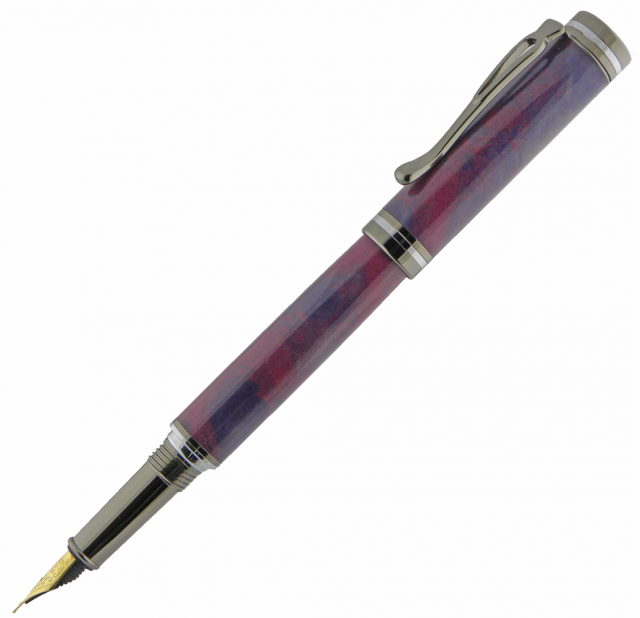 Chrome after fountain pen on sale segmented wood body