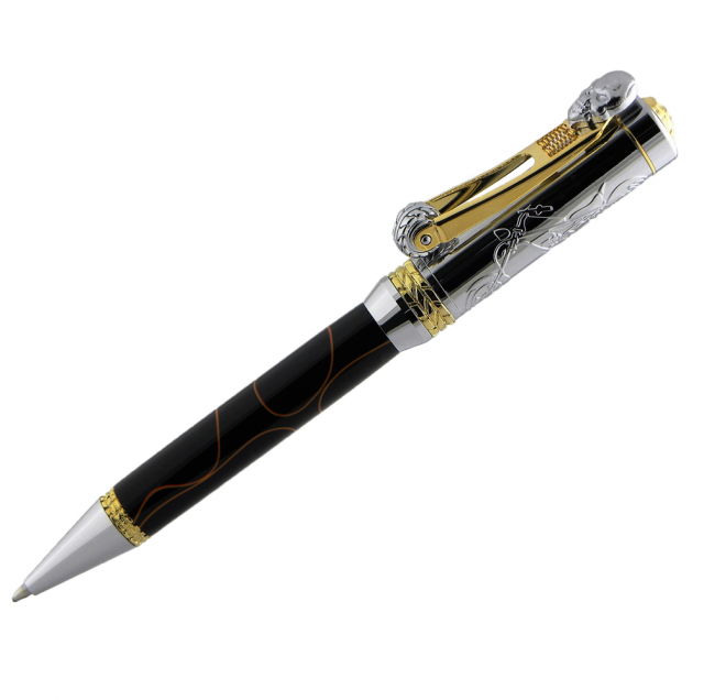 Motorcycle Ballpoint Pen - Gold and Chrome - Pen Kit Making