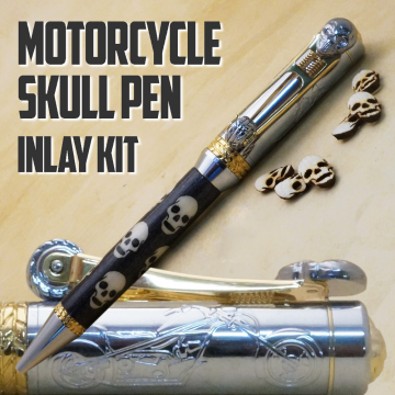 Motorcycle Skull Pen inlay kit